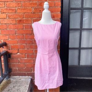 pink gingham mini dress